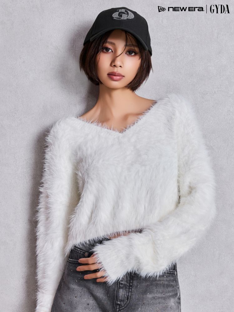 GYDA GYDA×NEWERA GD bijouニット 新発売 ホワイト GYDA GYDA×NEWERA